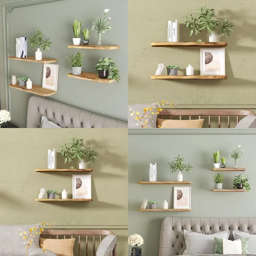 24 Inch Natural Edge Floating Shelf Set of 2 - Rustic Solid Wood for Home Décor in Various Rooms
24 Inch Natural Edge Floating Shelf Set of 2 - Rustic Solid Wood for Home Décor in Various Rooms