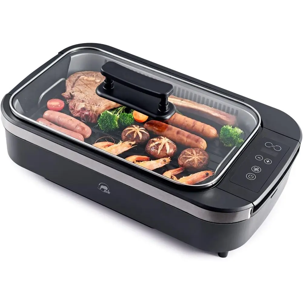 1500W Adjustable Non-Stick Indoor Grill Pan, Serves 5, Ideal for Steaks, Burgers, Fish & Veggies
1500W Adjustable Non-Stick Indoor Grill Pan, Serves 5, Ideal for Steaks, Burgers, Fish & Veggies