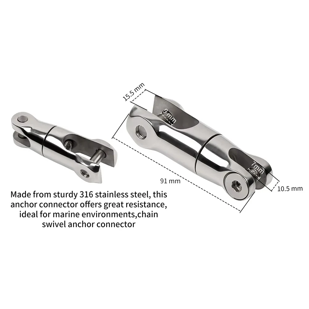 316 Stainless Steel Boat Anchor Chain Swivel Connector 2 Sections Marine Boat 6-8mm 10-12mm Boat Accessories Marine Hardware
316 Stainless Steel Boat Anchor Chain Swivel Connector 2 Sections Marine Boat 6-8mm 10-12mm Boat Accessories Marine Hardware