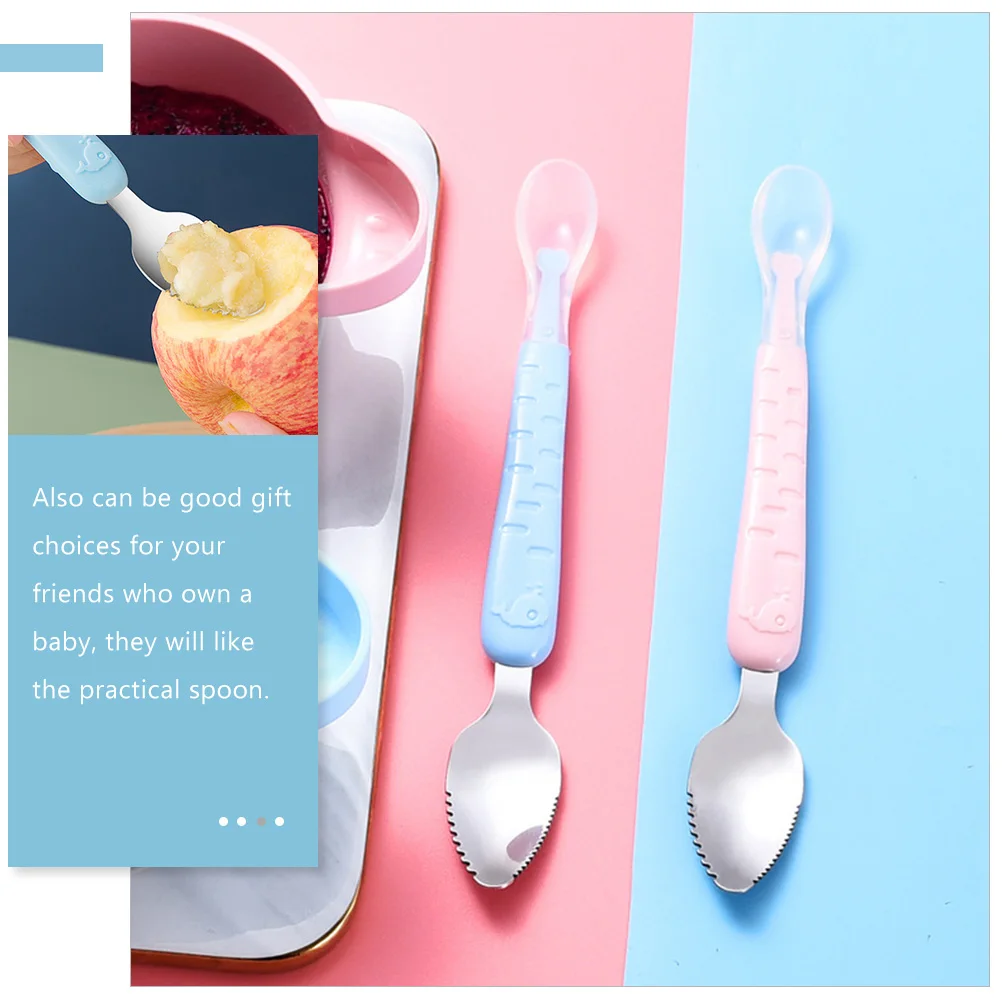 Double Head Feeding Blue Silicone Fruit Puree Spoon Scraping Tool for Food Spoon Storage Box Included
Double Head Feeding Blue Silicone Fruit Puree Spoon Scraping Tool for Food Spoon Storage Box Included