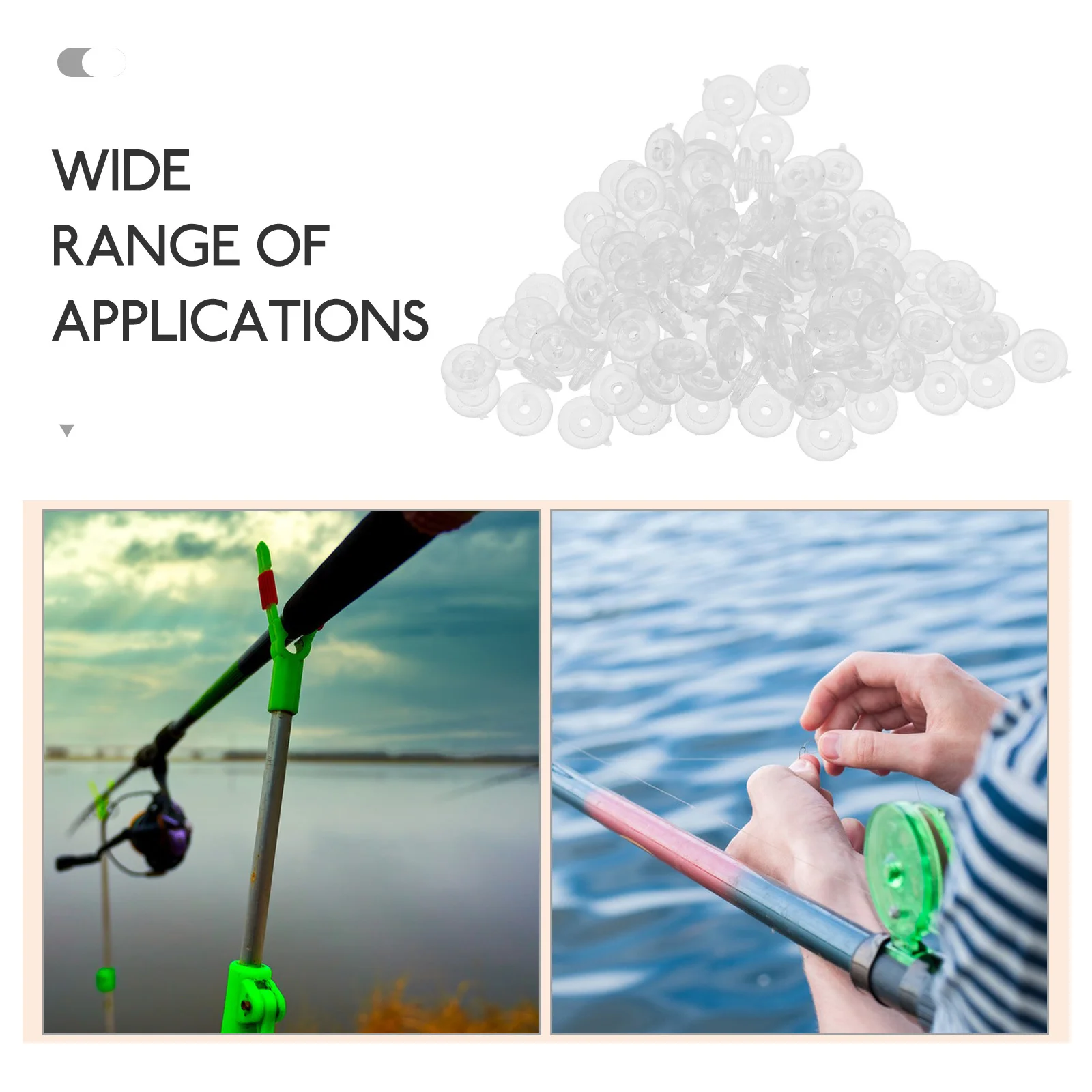 100Pcs Fish Rod Sliding Float Line Stopper ABS Durable Fishing Accessories Versatile Lure Stopper Fishing Supplies 
100Pcs Fish Rod Sliding Float Line Stopper ABS Durable Fishing Accessories Versatile Lure Stopper Fishing Supplies