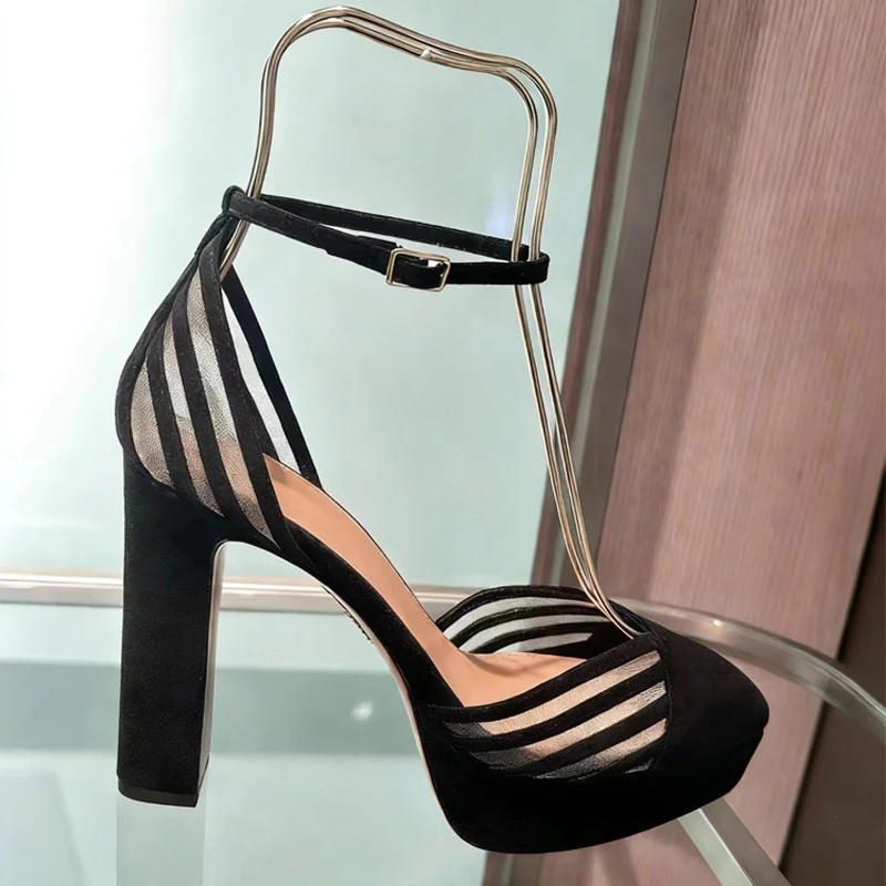 Black Mesh Platform Splicing Chunky Heel Sandals Woman Summer 2026 Round Toe Ankle Strap Sexy High Heels Clubwear Party Shoes
Black Mesh Platform Splicing Chunky Heel Sandals Woman Summer 2026 Round Toe Ankle Strap Sexy High Heels Clubwear Party Shoes