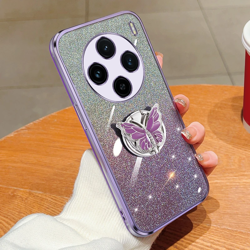 X100 X90 Cover For VIVO X100 Pro X90 ProPlus X80 Pro X70 X60 X27 X23 X21 Gradient Butterfly Bling Folding Stand Plating Case
X100 X90 Cover For VIVO X100 Pro X90 ProPlus X80 Pro X70 X60 X27 X23 X21 Gradient Butterfly Bling Folding Stand Plating Case