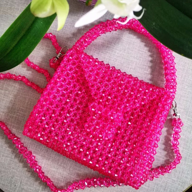 Long Shoulder Strap Crystal Handle Bead Brown Green Pink Women Vintage Designer Handbag Handmade Woven Ladies for Party Evening
Long Shoulder Strap Crystal Handle Bead Brown Green Pink Women Vintage Designer Handbag Handmade Woven Ladies for Party Evening