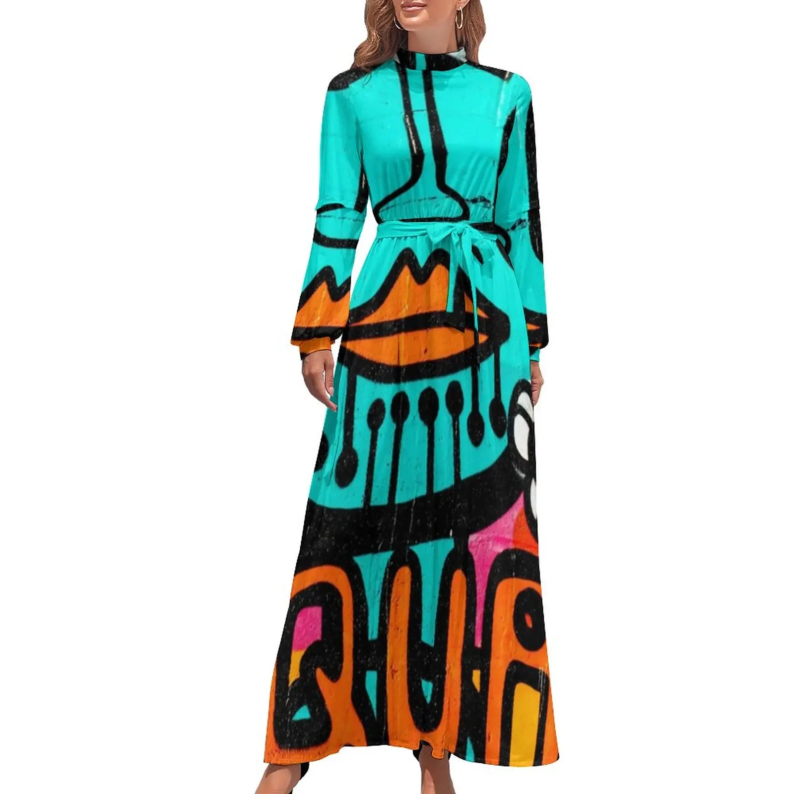 Word Graffiti Face Dress High Waist Street Art Print Bohemia Dresses Long Sleeve Street Wear Long Maxi Dress Modern Vestido
Word Graffiti Face Dress High Waist Street Art Print Bohemia Dresses Long Sleeve Street Wear Long Maxi Dress Modern Vestido