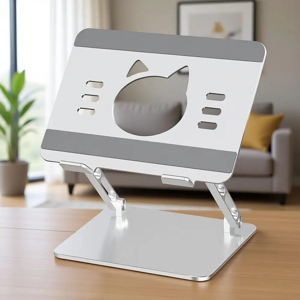Регулируемая подставка для ноутбука с охлаждающим отверстием в форме кошки, портативный столик для устройств 10-17.3 дюймов, серебристый
Регулируемая подставка для ноутбука с охлаждающим отверстием в форме кошки, портативный столик для устройств 10-17.3 дюймов, серебристый