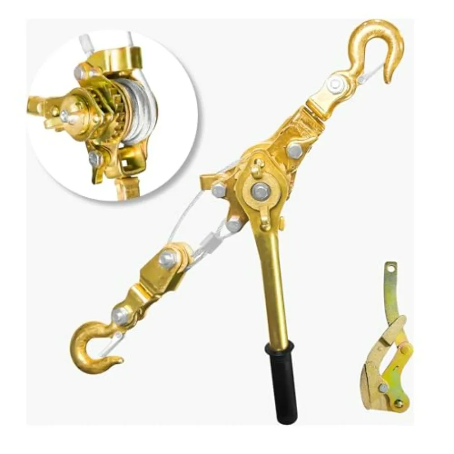 Portable 2 Ton Cable Winch Puller with Cable Grip for 3/16 to 9/10 Steel Wire Cable Dual Hooks Tensioner Kit Steel Cable Puller
Portable 2 Ton Cable Winch Puller with Cable Grip for 3/16 to 9/10 Steel Wire Cable Dual Hooks Tensioner Kit Steel Cable Puller