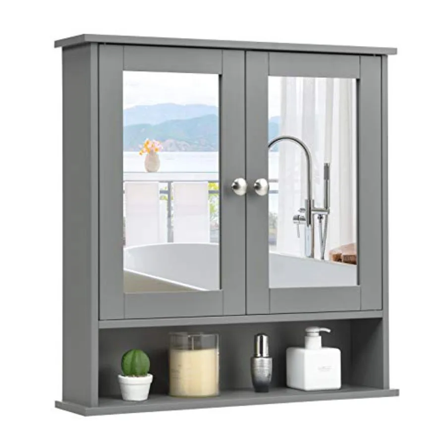 Bathroom Cabinet Wall Mount Wooden Medicine Cabinet with 2 Mirror Doors Adjustable Shelf Open Compartment for Laundry Living Ro
Bathroom Cabinet Wall Mount Wooden Medicine Cabinet with 2 Mirror Doors Adjustable Shelf Open Compartment for Laundry Living Ro