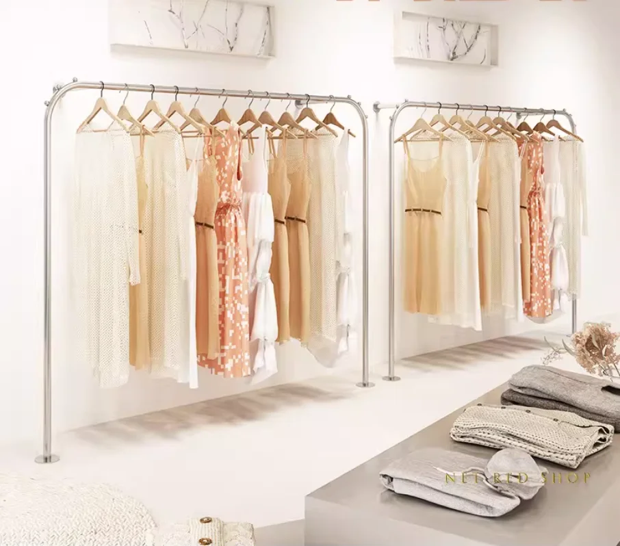 IronworkClothing Store Display Rack Wall Pole Hanging Hanger Women's Clothing Store Decoration Design Light Luxury Golden Shelf
IronworkClothing Store Display Rack Wall Pole Hanging Hanger Women's Clothing Store Decoration Design Light Luxury Golden Shelf