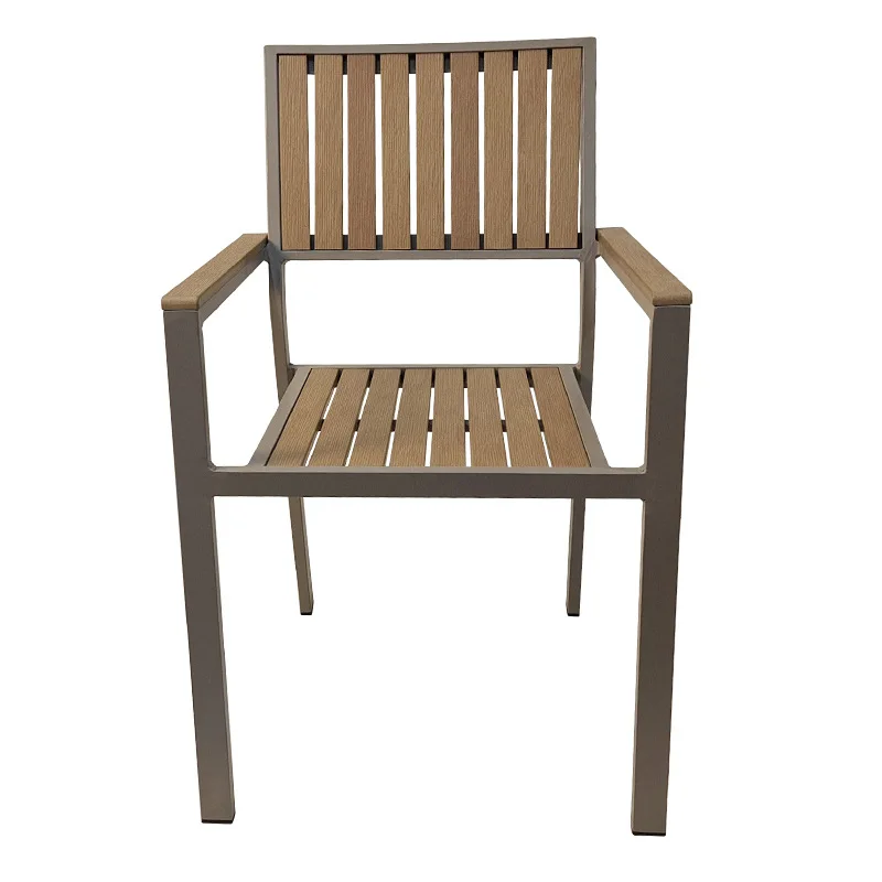 Waterproof and sunscreen plastic wood outdoor chair, open-air balcony garden restaurant with armrest dining chair
Waterproof and sunscreen plastic wood outdoor chair, open-air balcony garden restaurant with armrest dining chair