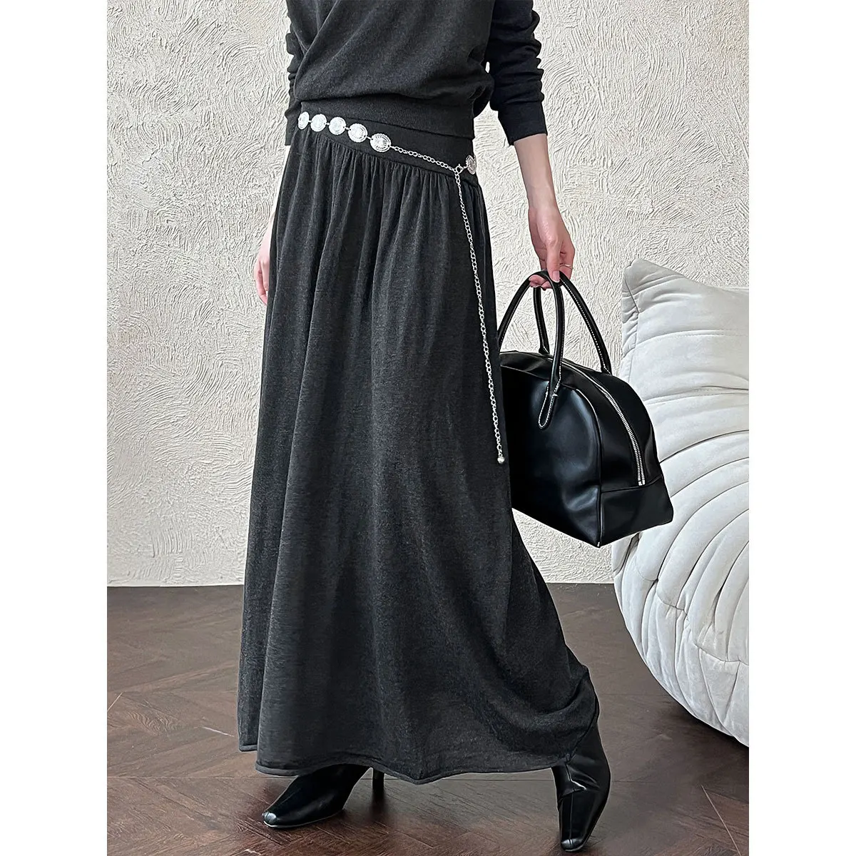 SuperAen ретро шерстяная драпированная трикотажная юбка с высокой талией для женщин, осень 202, новые модные высокоэластичные юбки полной длины
SuperAen ретро шерстяная драпированная трикотажная юбка с высокой талией для женщин, осень 202, новые модные высокоэластичные юбки полной длины