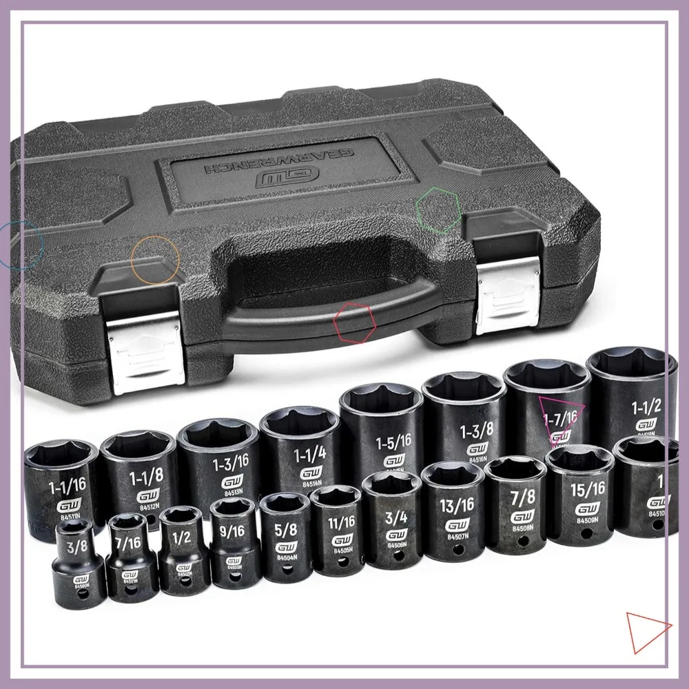 Набор ударных головок с приводом 1/2 дюйма, 19 предметов, стандарт SAE, антикоррозийная отделка для долговечности
Набор ударных головок с приводом 1/2 дюйма, 19 предметов, стандарт SAE, антикоррозийная отделка для долговечности