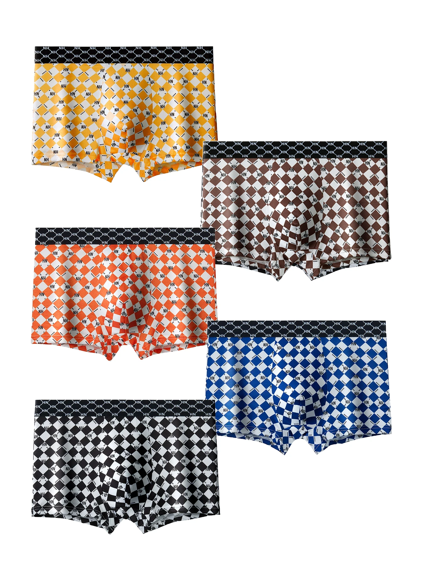 5-Piece Men's Polyester Mid-Waist Boxer Briefs Set - Diamond Pattern Assortment (Multiple Sizes)
5-Piece Men's Polyester Mid-Waist Boxer Briefs Set - Diamond Pattern Assortment (Multiple Sizes)