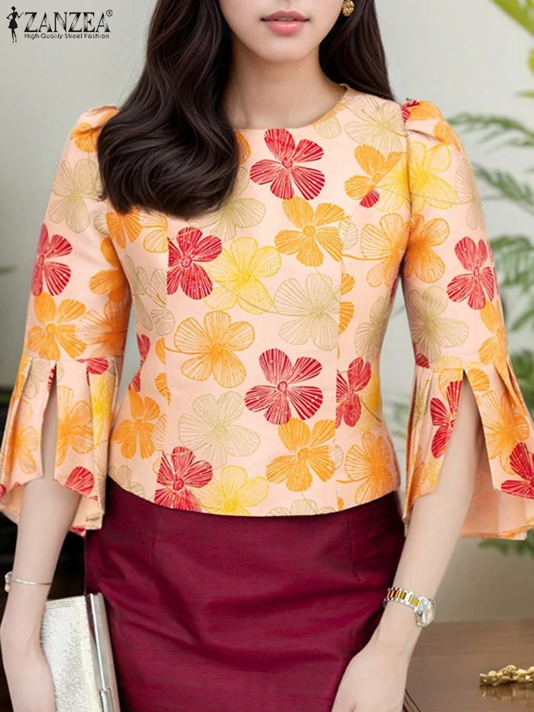 ZANZEA 2025 Women Vintage Blouse Fashion Floral Print Shirts Summer Flare Sleeve Pleated Tunic Casual Loose Top Bohemian Blusas
ZANZEA 2025 Women Vintage Blouse Fashion Floral Print Shirts Summer Flare Sleeve Pleated Tunic Casual Loose Top Bohemian Blusas