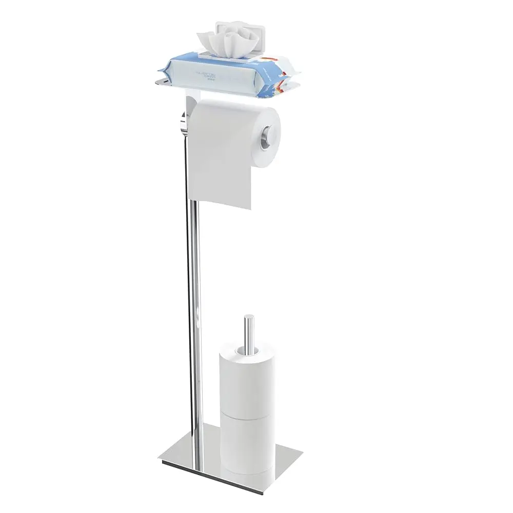 Toilet Paper Holder Stand, Free Standing Toilet Paper Holder with Shelf for Bathroom, Stainless Steel Toilet Paper Roll Holde
Toilet Paper Holder Stand, Free Standing Toilet Paper Holder with Shelf for Bathroom, Stainless Steel Toilet Paper Roll Holde