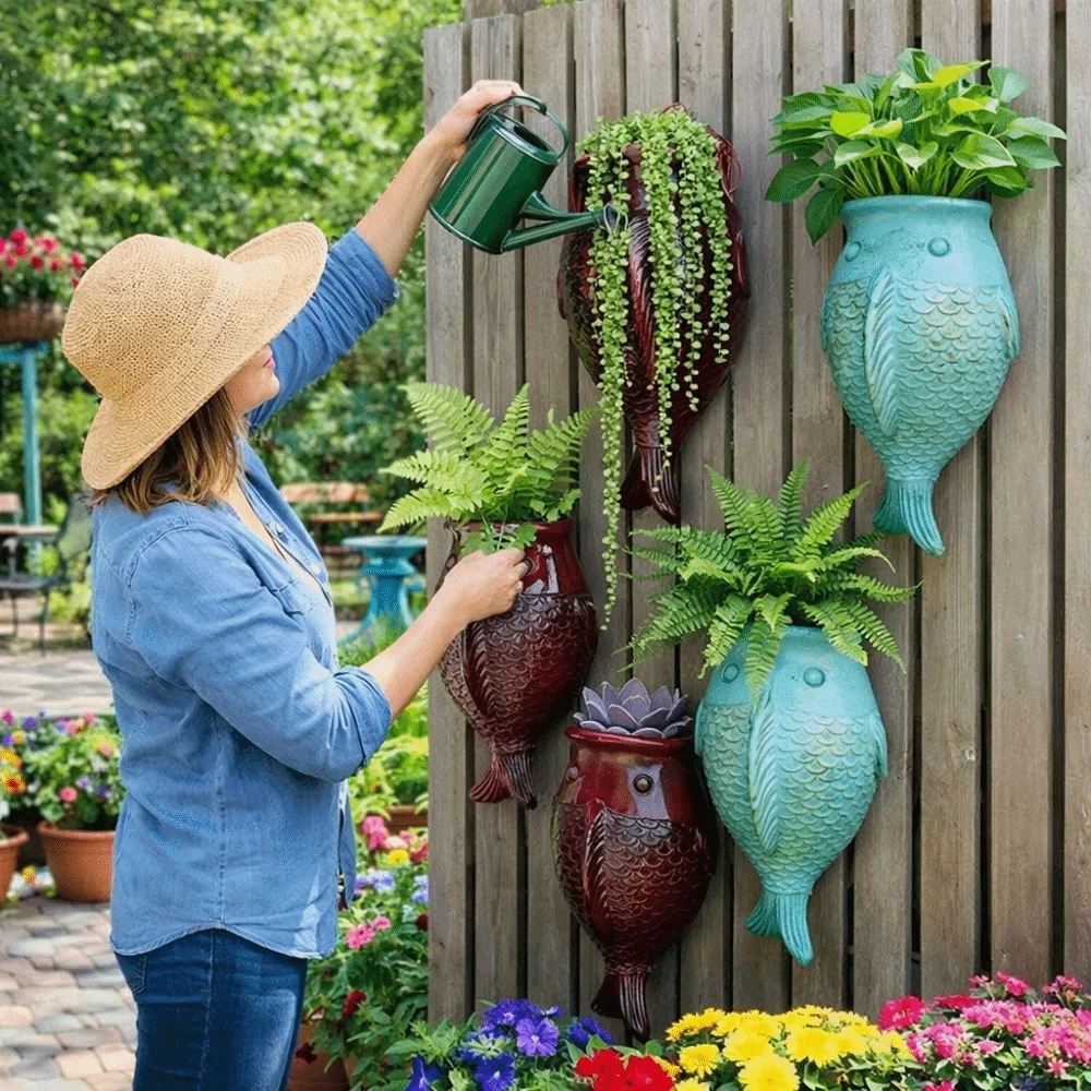 Creative Wall Hanging Fish Flowerpot No-Drill Vintage Wall Mounted Planter Rustic Style Planter Pot Fish Ornaments Garden
Creative Wall Hanging Fish Flowerpot No-Drill Vintage Wall Mounted Planter Rustic Style Planter Pot Fish Ornaments Garden