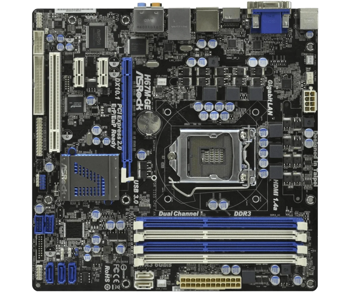 Материнская плата ASROCK H67M-GE H67 LGA 1155 с поддержкой процессоров Xeon E3-1240, 3770, 2380, 2500, 2600, 3220, DDR3, SATA3, Micro ATX
Материнская плата ASROCK H67M-GE H67 LGA 1155 с поддержкой процессоров Xeon E3-1240, 3770, 2380, 2500, 2600, 3220, DDR3, SATA3, Micro ATX