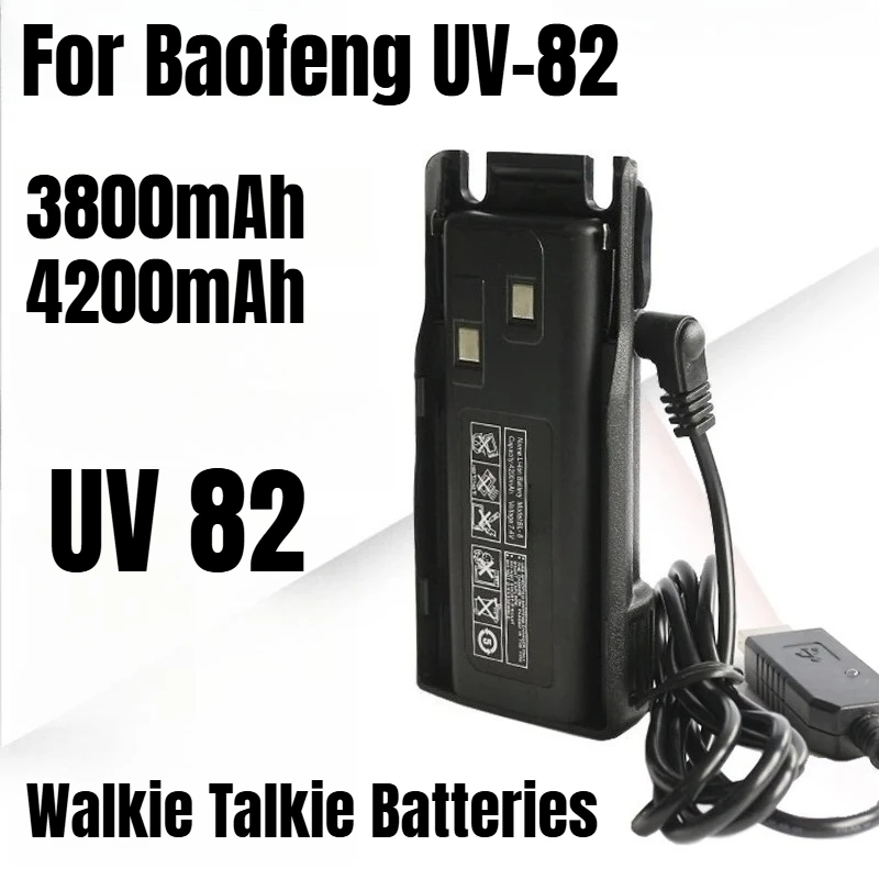3800mah 4200mAh UV 82 Walkie Talkie Batteries for Baofeng UV-82
3800mah 4200mAh UV 82 Walkie Talkie Batteries for Baofeng UV-82