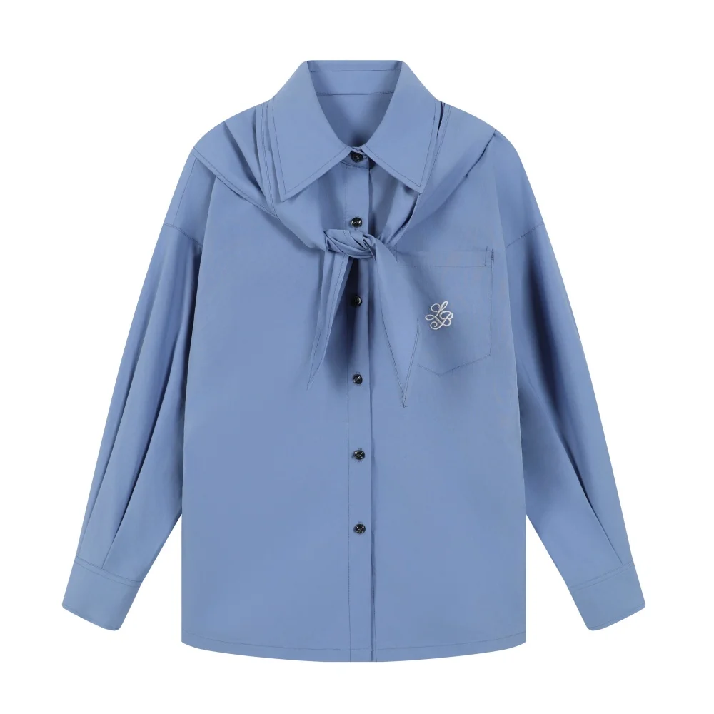 Женские блузки в студенческом стиле со съемным шарфом, свободная повседневная рубашка с длинным рукавом, топ для женщин, люксовая женская одежда
Женские блузки в студенческом стиле со съемным шарфом, свободная повседневная рубашка с длинным рукавом, топ для женщин, люксовая женская одежда