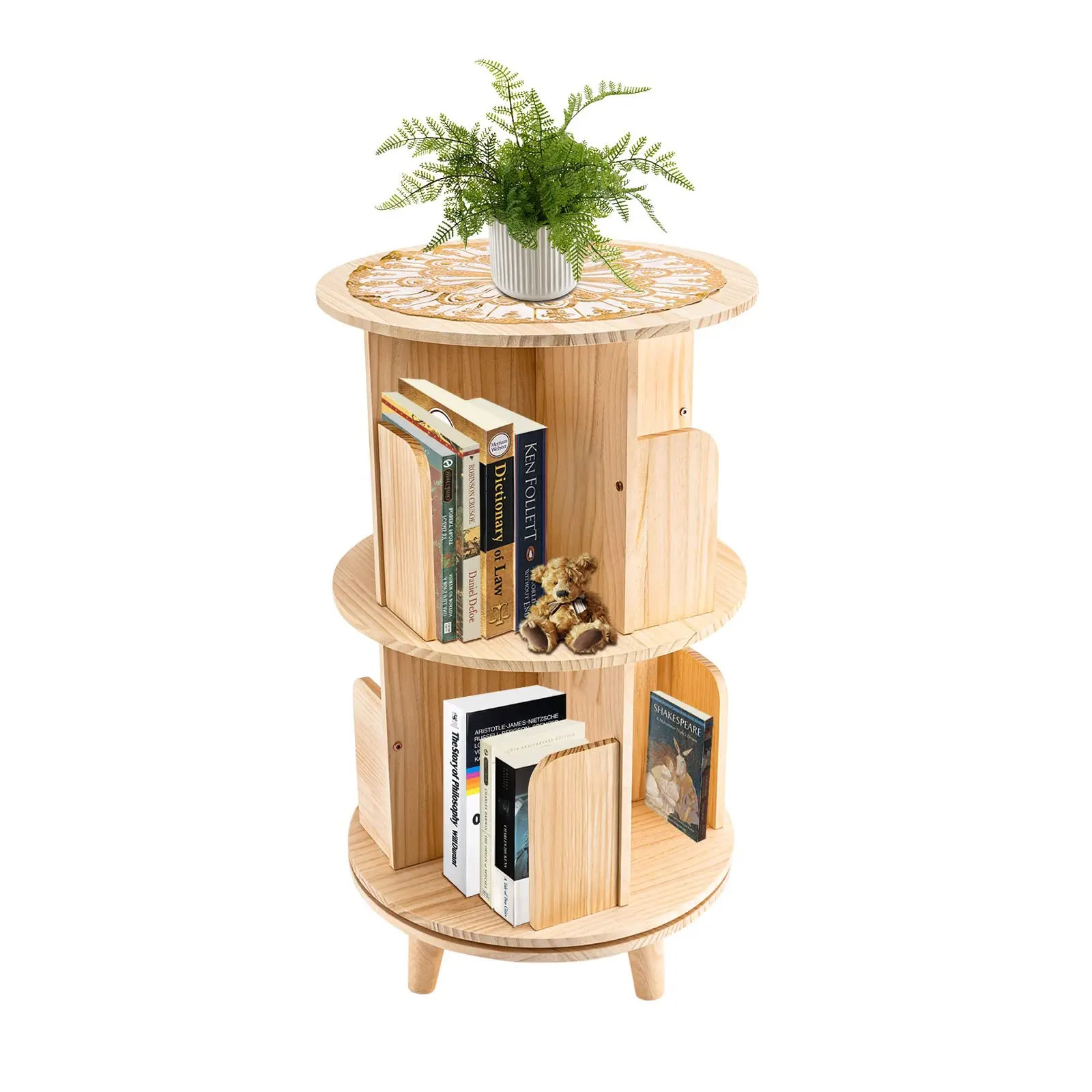 2 Tier Rotating Bookshelf Floor Standing Bookcase Storage Rack, 360 Display Corner Bookshelf for Kids & Adults, Wood Narrow Book
2 Tier Rotating Bookshelf Floor Standing Bookcase Storage Rack, 360 Display Corner Bookshelf for Kids & Adults, Wood Narrow Book
