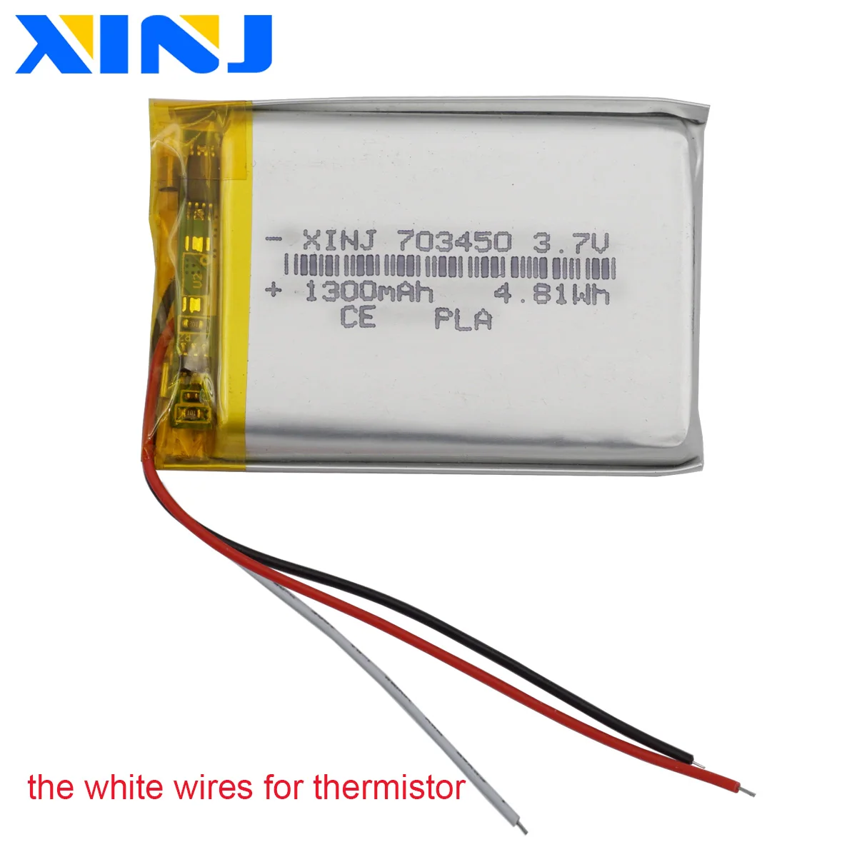 3.7V 1300mAh 4.81Wh Polymer Li Lithium Battery Li-ion 703450 NTC Thermistor 3-Wires For GPS Car DashCam Bluetooth Speaker Mp4
3.7V 1300mAh 4.81Wh Polymer Li Lithium Battery Li-ion 703450 NTC Thermistor 3-Wires For GPS Car DashCam Bluetooth Speaker Mp4