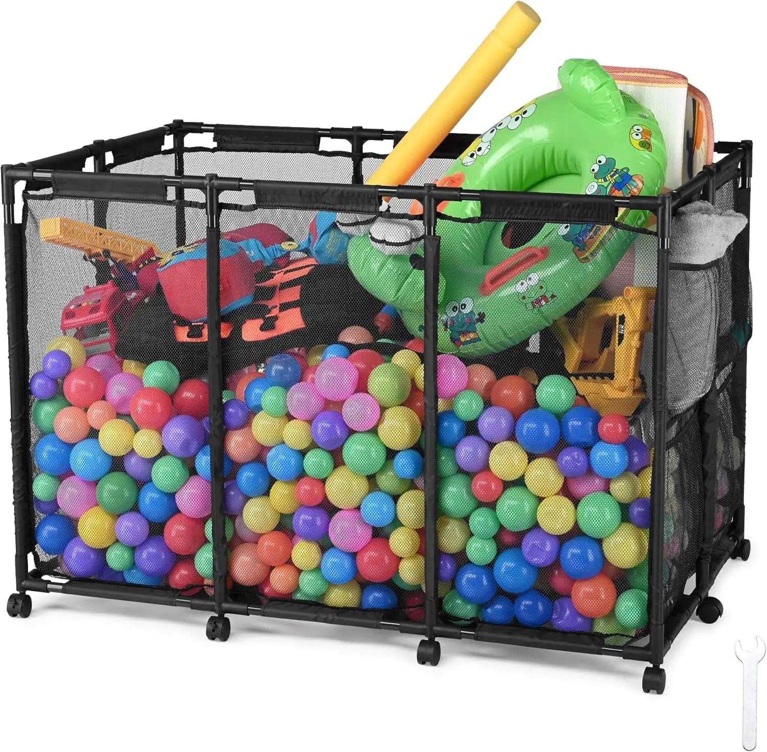 210 Gallon Pool Float Storage Bin with Wheels, 48x30x34 Inch Mesh Rolling Cart for Outdoor Toys
210 Gallon Pool Float Storage Bin with Wheels, 48x30x34 Inch Mesh Rolling Cart for Outdoor Toys