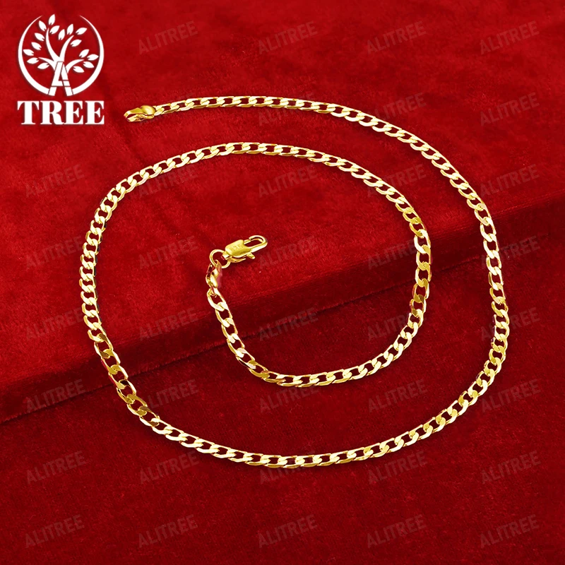 Fashion 18k Gold 4mm Side Chain Necklace For Women Birthday Anniversary Party Simple New Jewelry Nice Gift Accessories
Fashion 18k Gold 4mm Side Chain Necklace For Women Birthday Anniversary Party Simple New Jewelry Nice Gift Accessories
