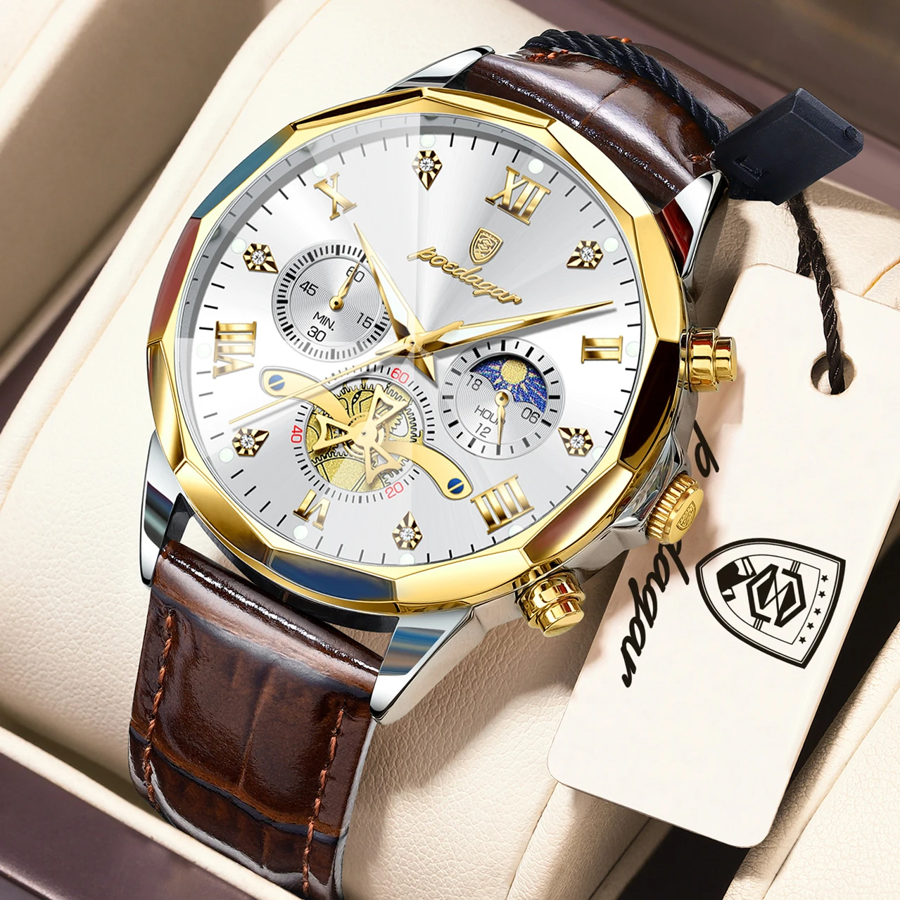 POEDAGAR Luxury Fashion Men Watch Waterproof Luminous Chronograph Leather Man Wristwatch High Quality Quartz Men's Watches Reloj
POEDAGAR Luxury Fashion Men Watch Waterproof Luminous Chronograph Leather Man Wristwatch High Quality Quartz Men's Watches Reloj