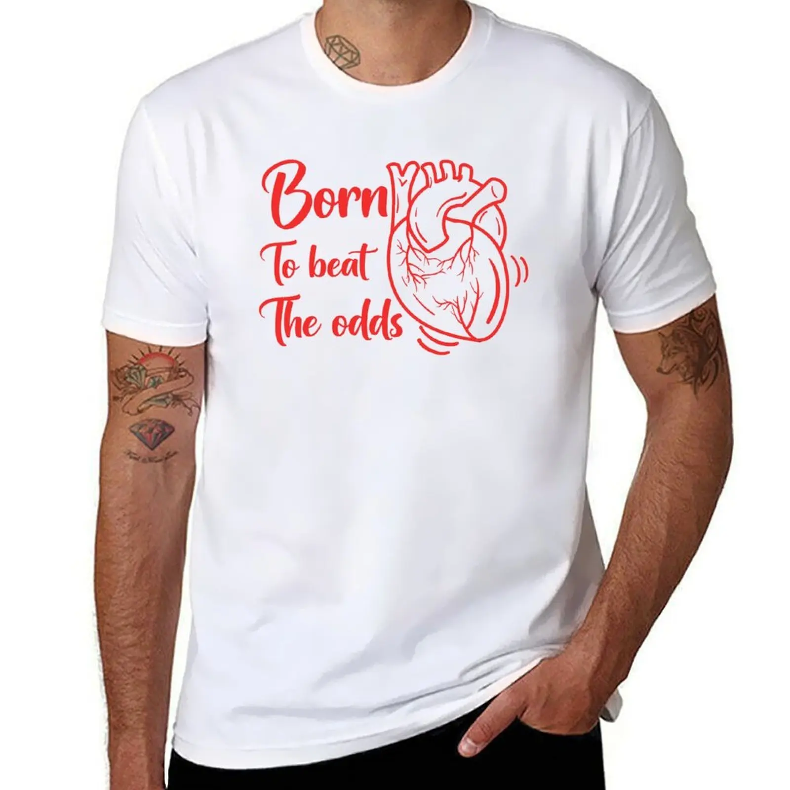 Heart Disease Awareness Quote: Born To Beat The Odds T-Shirt men t shirt cotton 100% funny t shirts cotton T-Shirt
Heart Disease Awareness Quote: Born To Beat The Odds T-Shirt men t shirt cotton 100% funny t shirts cotton T-Shirt