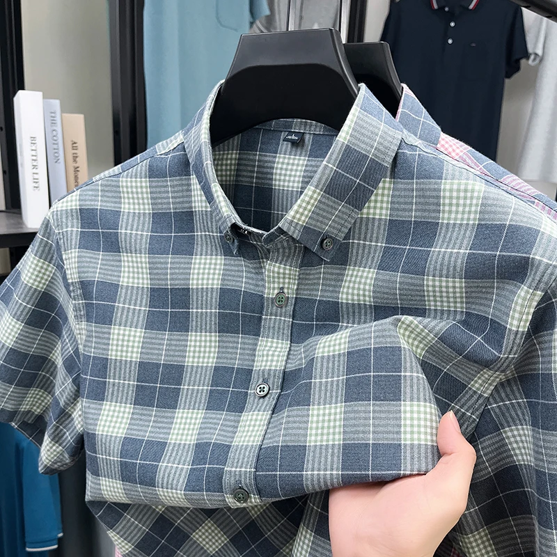 Высококачественная хлопковая одежда Оксфорд, мужская летняя модная клетчатая классическая рубашка 2025 года, топ из лиоцелла с короткими рукавами, мужская хлопковая полосатая рубашка
Высококачественная хлопковая одежда Оксфорд, мужская летняя модная клетчатая классическая рубашка 2025 года, топ из лиоцелла с короткими рукавами, мужская хлопковая полосатая рубашка