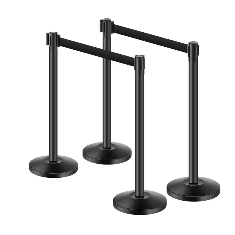 Stanchion Post, 4 Pcs Stanchions with Retractable Belts, Carbon Steel Black Stanchions Queue with Sand Injection Hollow Base, Crowd Control Barriers for Theaters, Parties, Weddings, Exhibitions
Stanchion Post, 4 Pcs Stanchions with Retractable Belts, Carbon Steel Black Stanchions Queue with Sand Injection Hollow Base, Crowd Control Barriers for Theaters, Parties, Weddings, Exhibitions