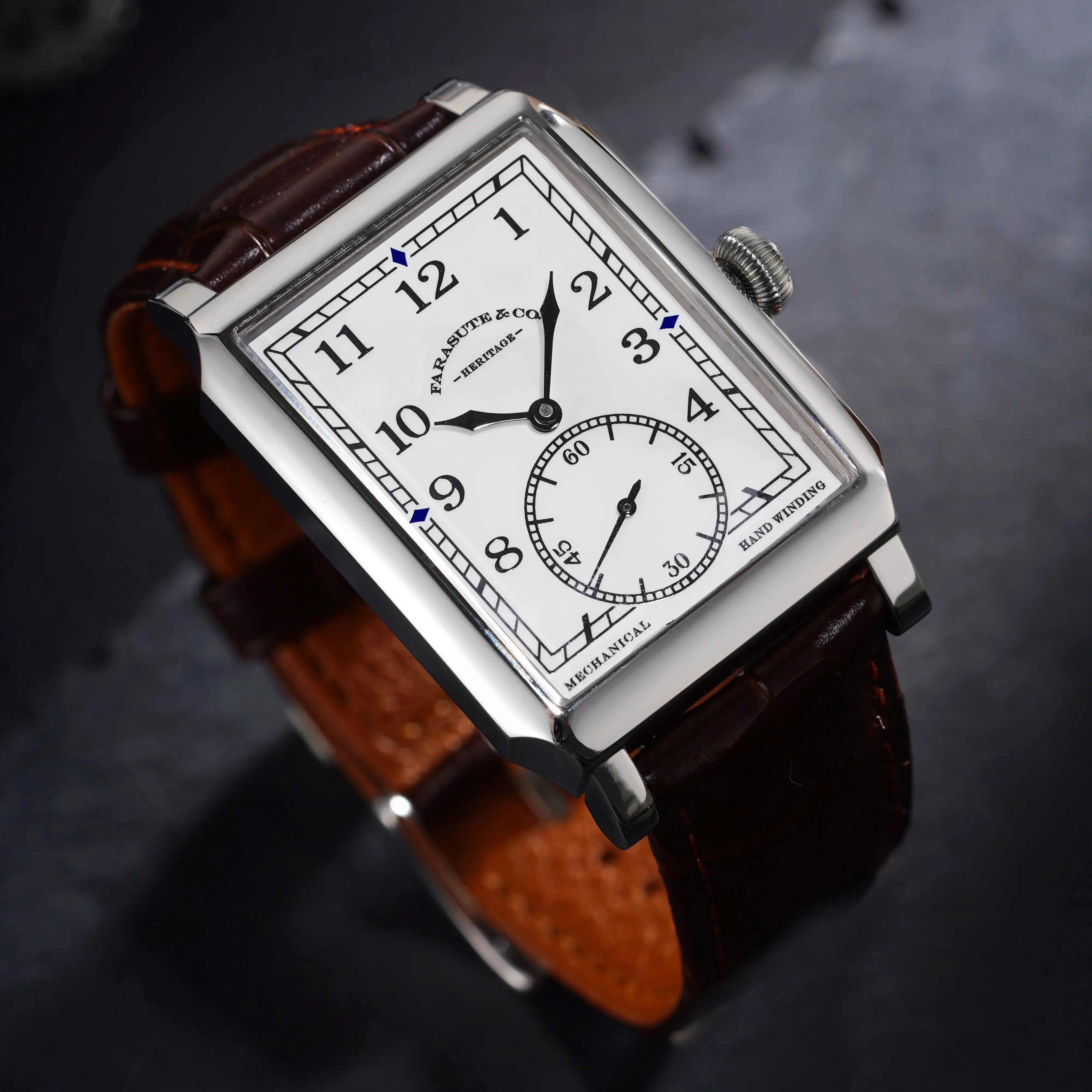 FARASUTE Men Automatic Watch 31mm Rectangle Mechanical Wristwatch Sapphire Mirror 50m Waterproof Hangzhou Mov. Enamel Dial
FARASUTE Men Automatic Watch 31mm Rectangle Mechanical Wristwatch Sapphire Mirror 50m Waterproof Hangzhou Mov. Enamel Dial