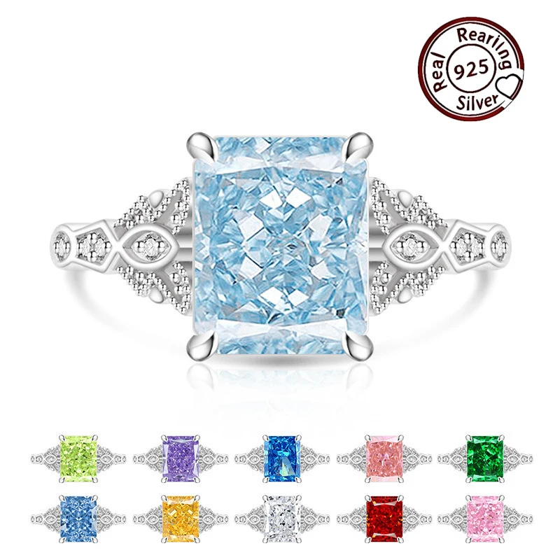 New trendy ice-cut 925 silver ring - square shape. A beautiful engagement ring suitable for women to wear, or as a anniversary g
New trendy ice-cut 925 silver ring - square shape. A beautiful engagement ring suitable for women to wear, or as a anniversary g