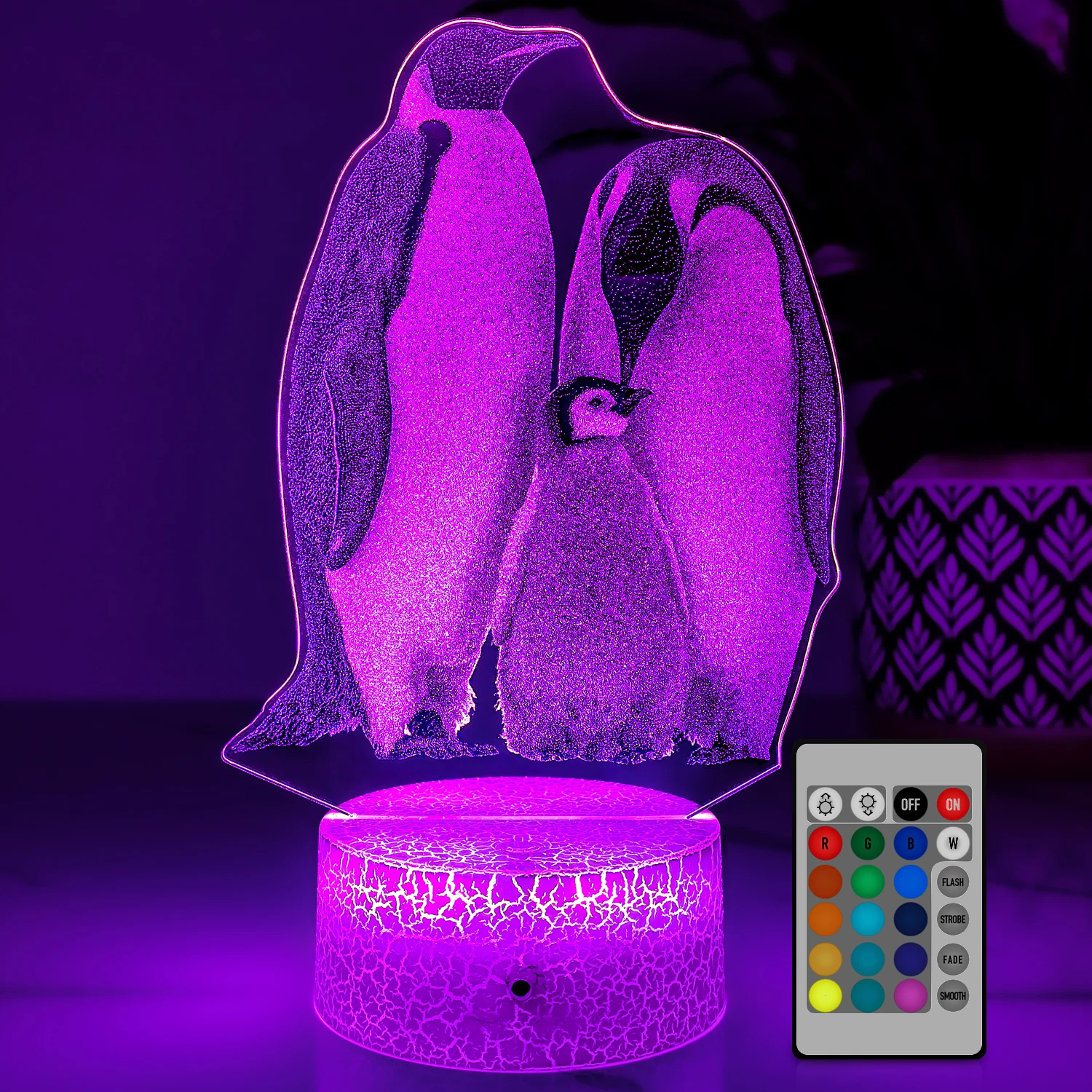 3D Illusion Penguin Night Light for Brithday Or Chrismas Gift with Remote and Smart Touch 16 Colors Changing Dimmable Table Lamp
3D Illusion Penguin Night Light for Brithday Or Chrismas Gift with Remote and Smart Touch 16 Colors Changing Dimmable Table Lamp
