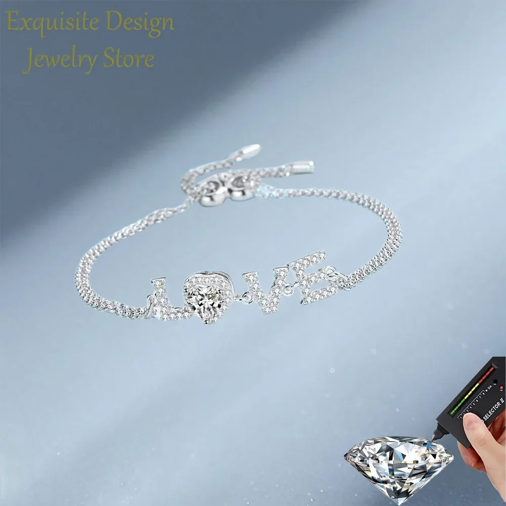Exquisite Design LOVE Bracelet Classic Heart Style Luxury 0.5CT Moissanite for Women, Platinum PT950 Bracelets Diamond Gift
Exquisite Design LOVE Bracelet Classic Heart Style Luxury 0.5CT Moissanite for Women, Platinum PT950 Bracelets Diamond Gift
