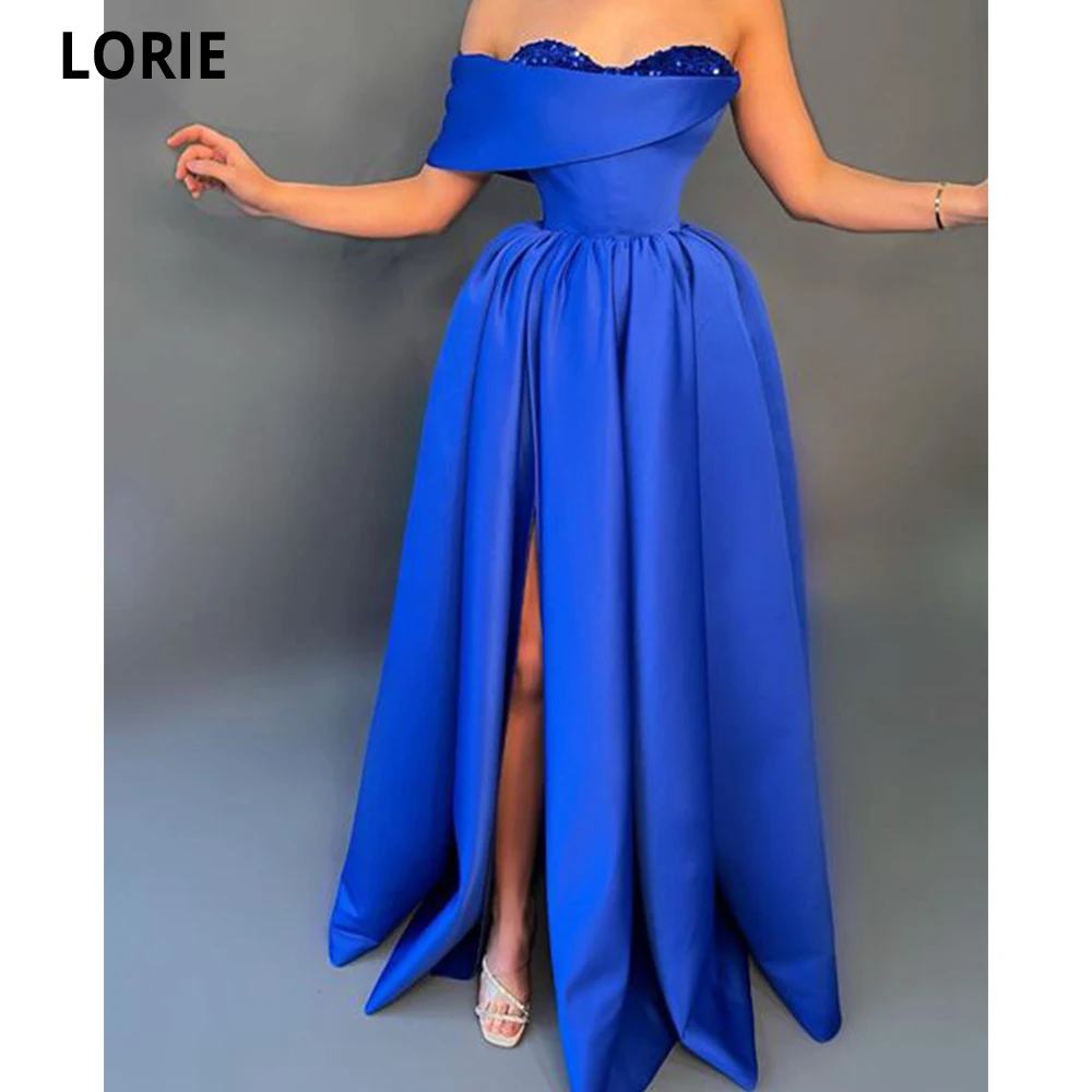 LORIE A-line Women Satin Prom Dresses Strapless Sweetheart Sequins Floor Length Evening Gowns Sexy Split Formal Occasion Dresses
LORIE A-line Women Satin Prom Dresses Strapless Sweetheart Sequins Floor Length Evening Gowns Sexy Split Formal Occasion Dresses