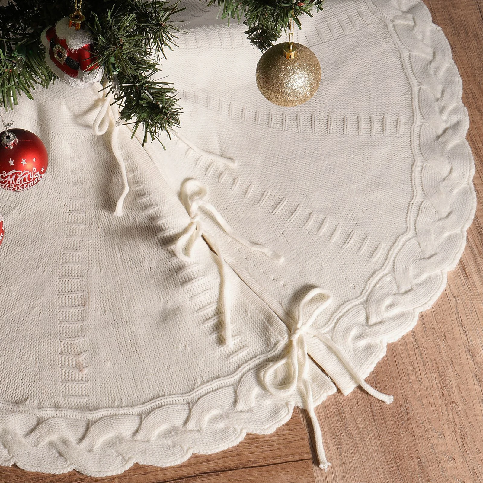 62cm Christmas Tree Skirt Cable Knit Crafts Tree Surround Base Set Solid Color Indoor Carpet Mat Ornament Holiday Party Decor
62cm Christmas Tree Skirt Cable Knit Crafts Tree Surround Base Set Solid Color Indoor Carpet Mat Ornament Holiday Party Decor