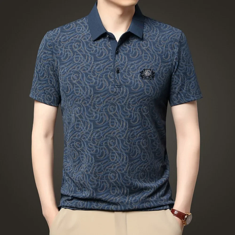 2025 Summer New Trendy Short Sleeved T-shirt with Polo Scissor Collar Men Shirt
2025 Summer New Trendy Short Sleeved T-shirt with Polo Scissor Collar Men Shirt