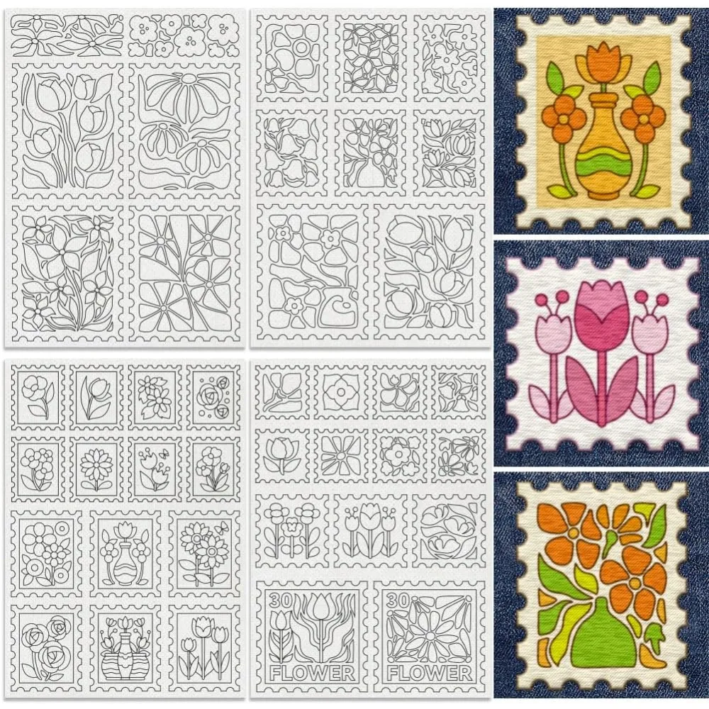 41Pcs Flower Stamp Water Soluble Hand Sewing Stabilizers 8.3"x11.7" Floral Stamp Embroidery Pattern Stabilizer
41Pcs Flower Stamp Water Soluble Hand Sewing Stabilizers 8.3"x11.7" Floral Stamp Embroidery Pattern Stabilizer