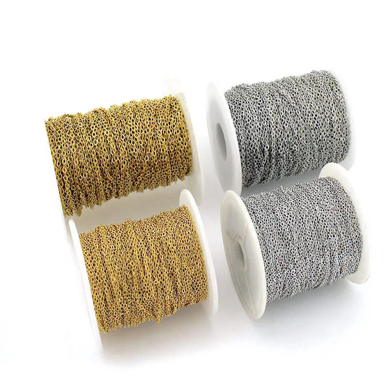 5Meters Stainless Steel Flat Link Cable Chains Bulk 1 1.5 2 3mm Gold Chain for Bracelet Necklace DIY Jewelry Making Accessories
5Meters Stainless Steel Flat Link Cable Chains Bulk 1 1.5 2 3mm Gold Chain for Bracelet Necklace DIY Jewelry Making Accessories