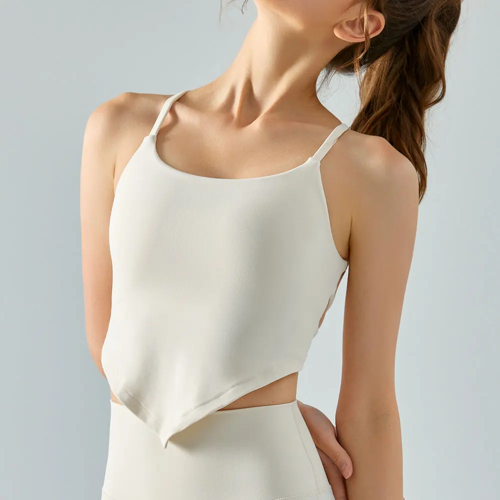 New bare-feel fitted yoga vest with semi-fixed integrated cup, sexy backless bracelet fitness top
New bare-feel fitted yoga vest with semi-fixed integrated cup, sexy backless bracelet fitness top