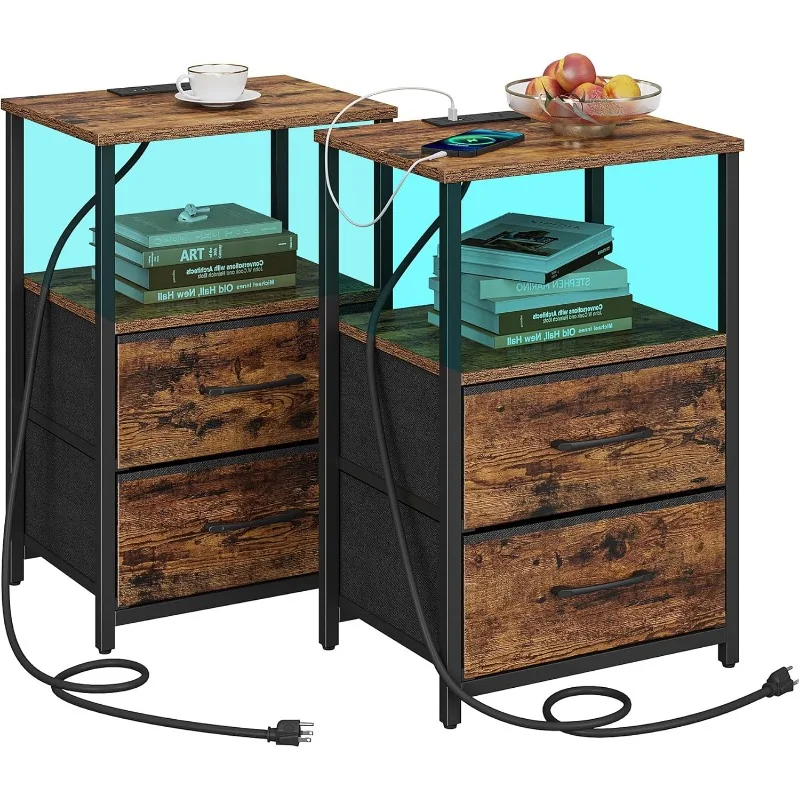 LED End Table with Charging Station, Nightstand with Cloth Drawer, Side Table with 1 USB Port and 1 Type-C Port, Couch Table
LED End Table with Charging Station, Nightstand with Cloth Drawer, Side Table with 1 USB Port and 1 Type-C Port, Couch Table