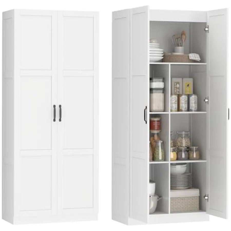 71 Tall Kitchen Pantry Cabinet with Soft-Close Hinges Modern Farmhouse Freestanding Pantry Storage Cabinet with 2 Framed Doors
71 Tall Kitchen Pantry Cabinet with Soft-Close Hinges Modern Farmhouse Freestanding Pantry Storage Cabinet with 2 Framed Doors
