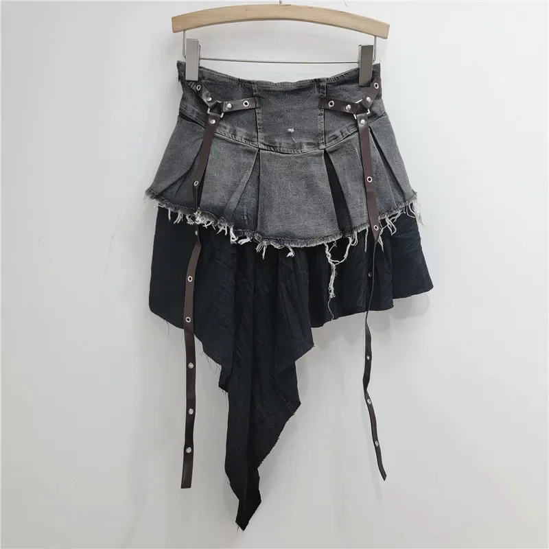 Denim Skirt for Women Splicing Fashionable Pleated Sexy Short Dresses in Autumn 2025 New High Waist Slimming A-line Y2k Dress
Denim Skirt for Women Splicing Fashionable Pleated Sexy Short Dresses in Autumn 2025 New High Waist Slimming A-line Y2k Dress
