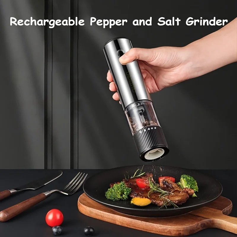 Electric Salt and Pepper Grinder Automatic Rechargeable Pepper Mill Shakers Adjustable Coarseness Kitchen Appliances
Electric Salt and Pepper Grinder Automatic Rechargeable Pepper Mill Shakers Adjustable Coarseness Kitchen Appliances