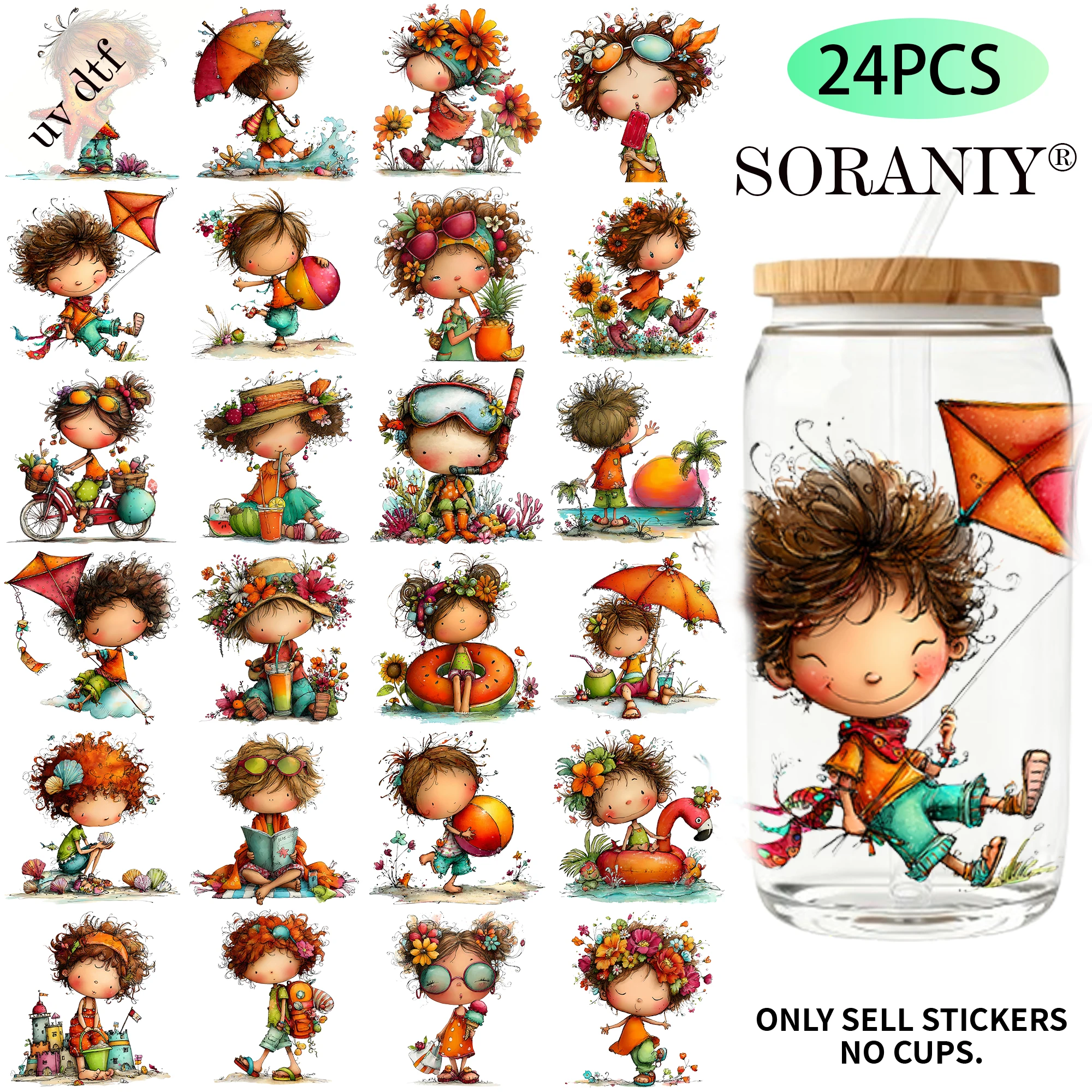 24PCS/Set Whimsical Summer Kids Themed UV DTF 16OZ DIY Transfer Paper Sticker
24PCS/Set Whimsical Summer Kids Themed UV DTF 16OZ DIY Transfer Paper Sticker