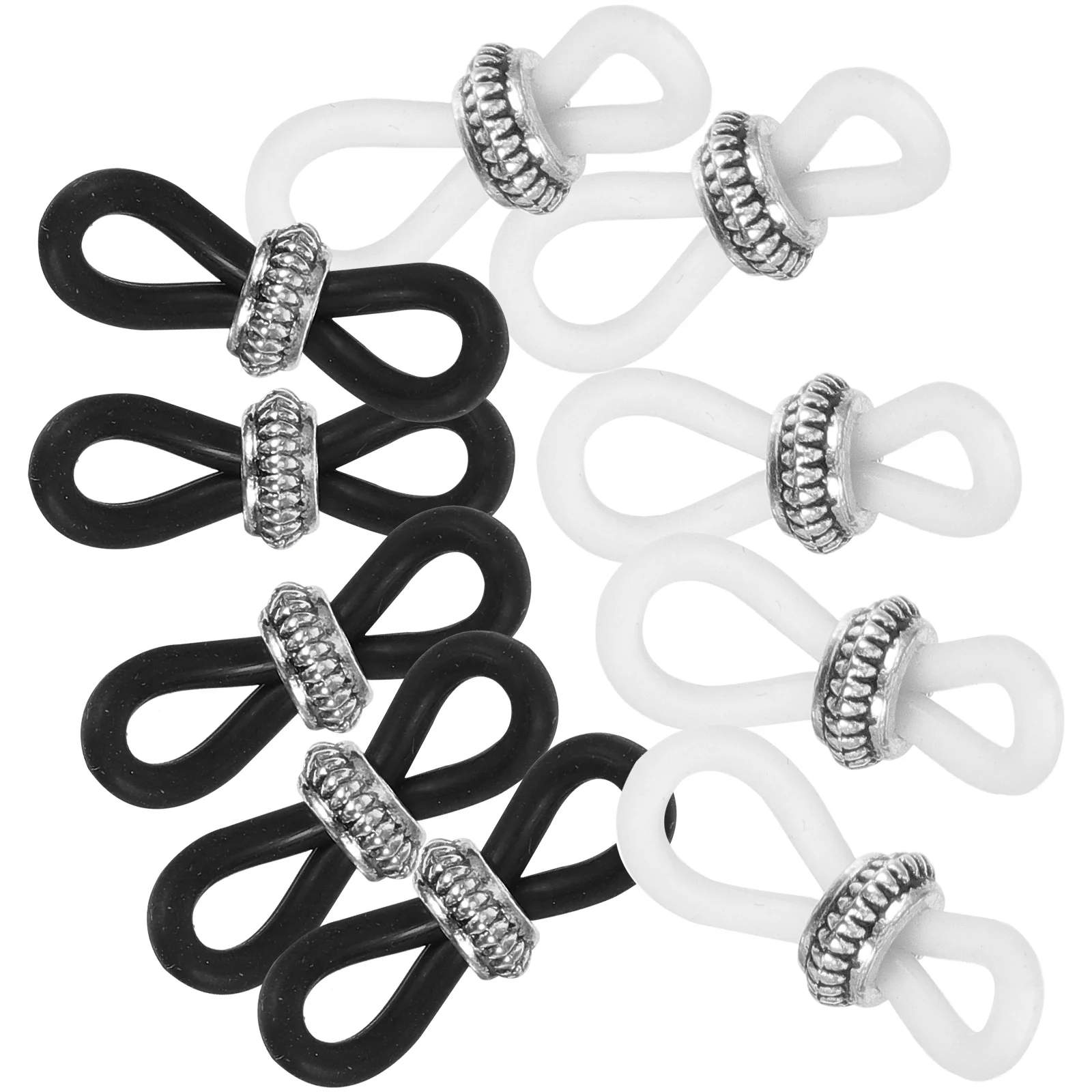 20 Pcs Glasses Chain Ends Anti Slip Silicone Connector Holder Cord Strap Metal Non Slip Black White Circle Design Jewelry Parts
20 Pcs Glasses Chain Ends Anti Slip Silicone Connector Holder Cord Strap Metal Non Slip Black White Circle Design Jewelry Parts