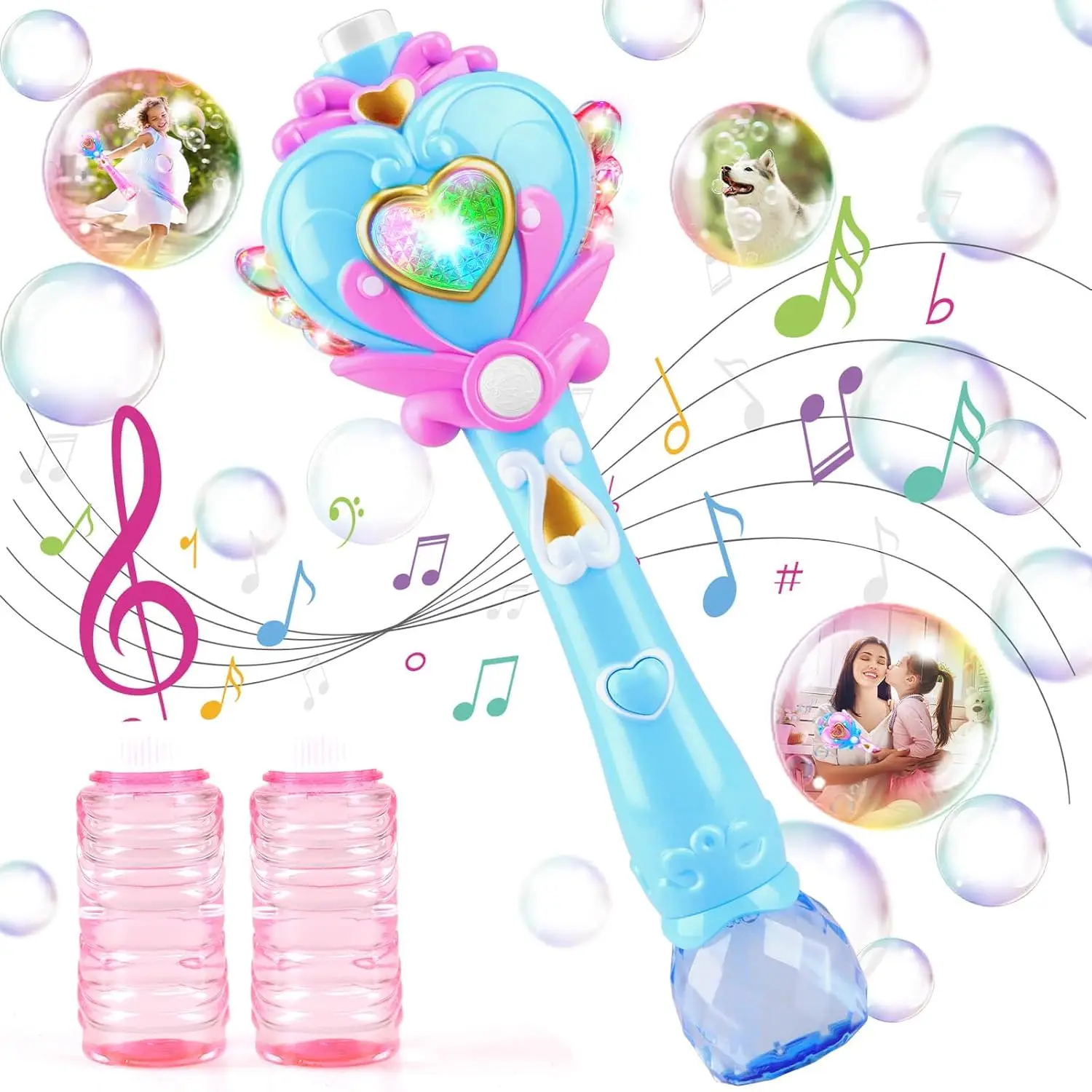 Princess Bubble Wand Toy for Girls 3-8, Light Up Music Bubbles Machine with Solution, Birthday Gift
Princess Bubble Wand Toy for Girls 3-8, Light Up Music Bubbles Machine with Solution, Birthday Gift