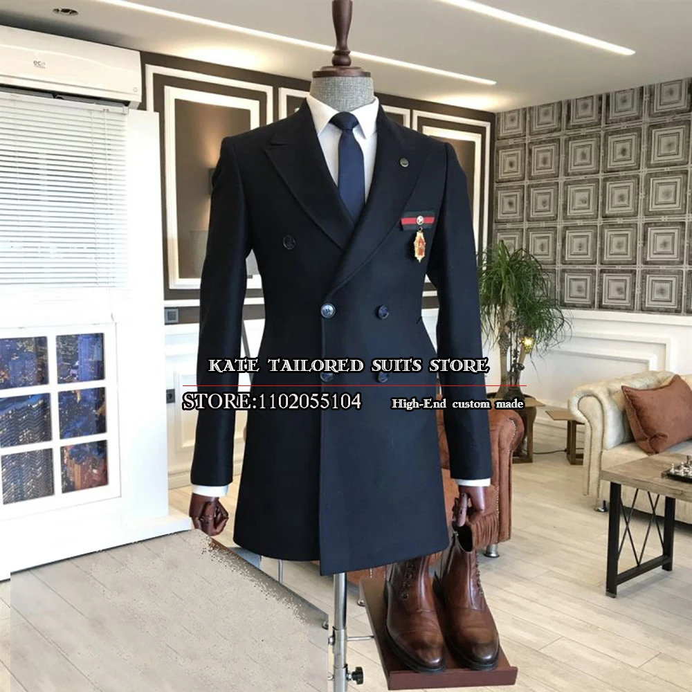 Autumn/Winter Trench Coat Men Navy Blue Suit Jackets Formal Business Party Dress Groom Blazer Sets Double Breasted Overcoat 2022
Autumn/Winter Trench Coat Men Navy Blue Suit Jackets Formal Business Party Dress Groom Blazer Sets Double Breasted Overcoat 2022