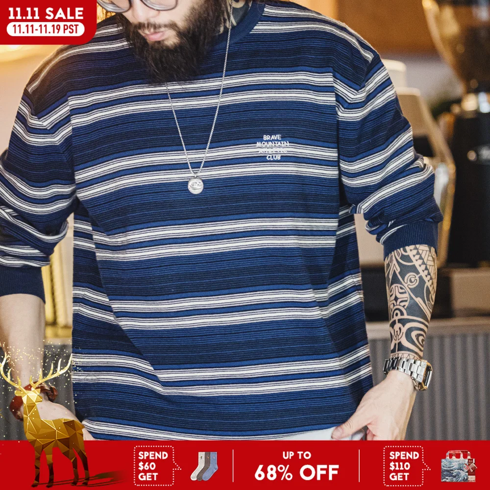 Maden Men's Color Blocking Striped Sweater Round-neck Long Sleeve T-shirt Spring and Autumn Inner Undershirt Casual Knitwear
Maden Men's Color Blocking Striped Sweater Round-neck Long Sleeve T-shirt Spring and Autumn Inner Undershirt Casual Knitwear